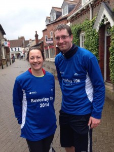 Directors Lynne and Jonathan at the 2014 Beverley 10km